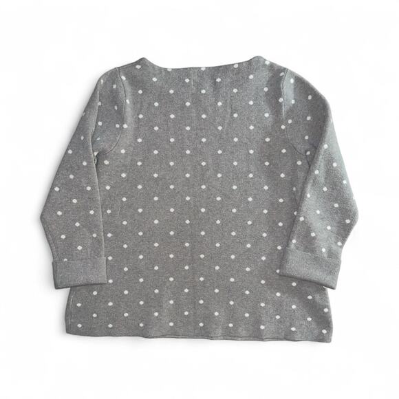 Cynthia Rowley Gray Polka Dot Chenille Top Medium - Picture 4 of 10